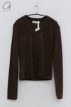 SWAYING 24 Autumn and Winter Low Round Neck Wool Bottoming Shirt SW-SW24AW1T23-ZONG Brown SW24AW1T22